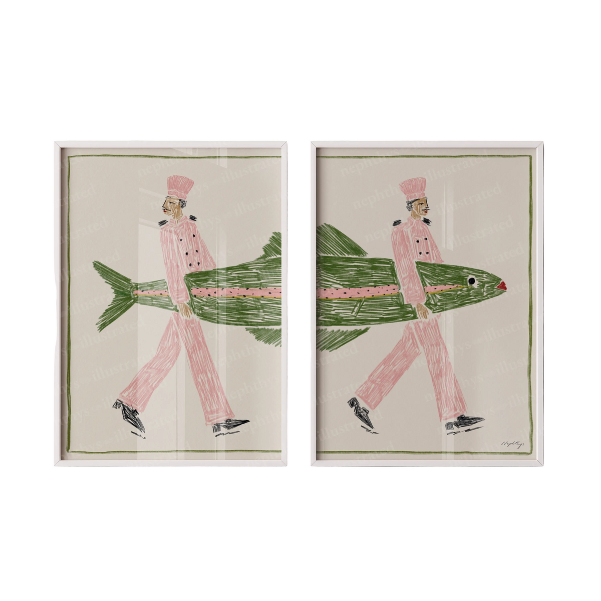 Fish Supper Print Set - Two Piece Artwork