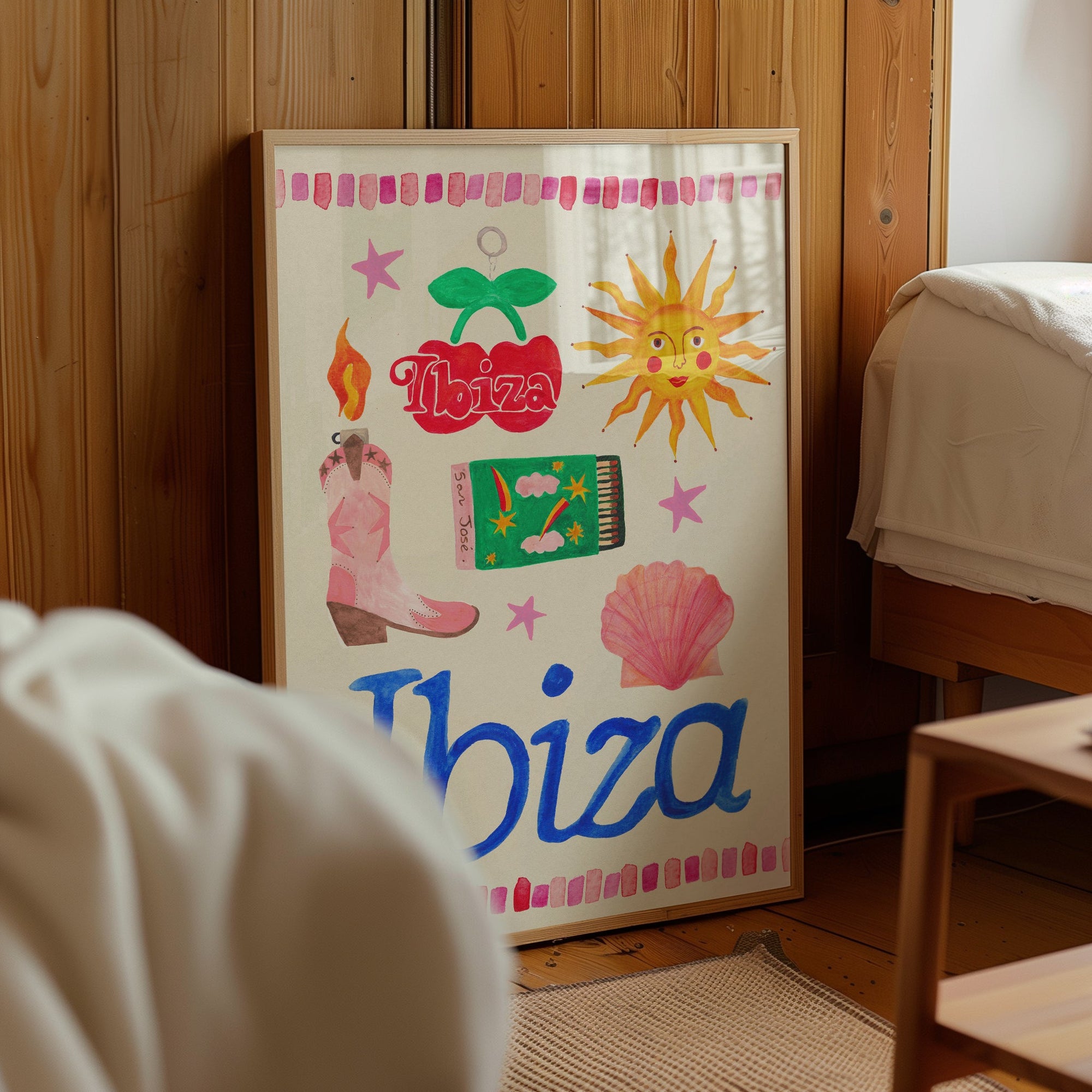 Ibiza Travel Trinket Hand Painted Print