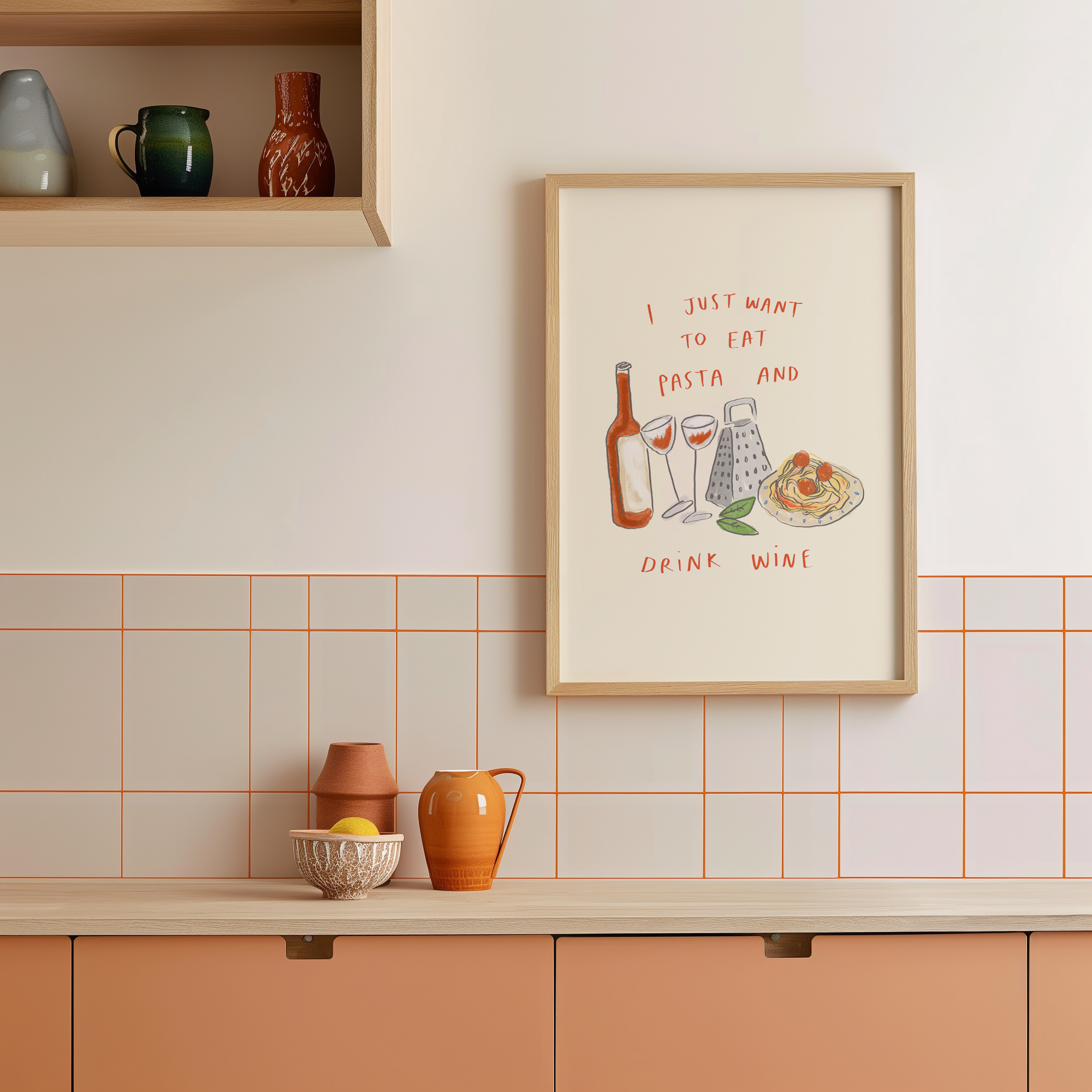 Eat Pasta and Drink Wine Print