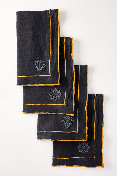 Day For Night Napkins Slate/Marigold
