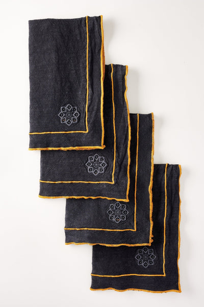 Day For Night Napkins Slate/Marigold