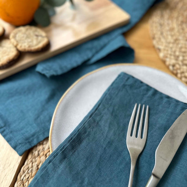 100% Linen Napkins OEKO-TEX® Certified – Duck Egg Blue X2