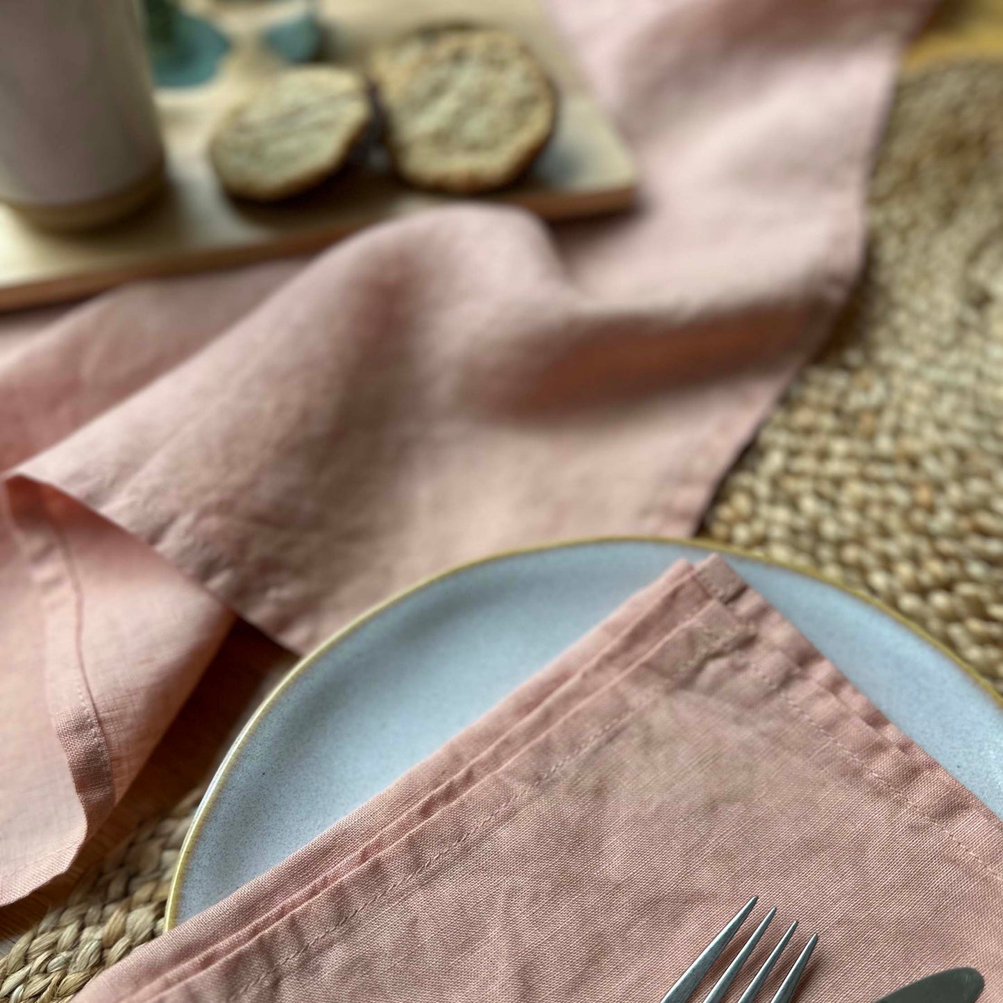 100% Linen Napkins OEKO-TEX® Certified – Faded Blush X2