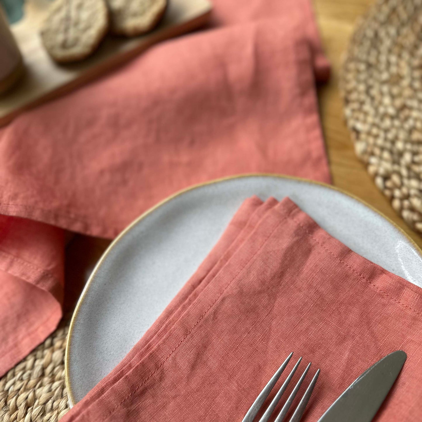 100% Linen Napkins OEKO-TEX® Certified – Pale Pink X2