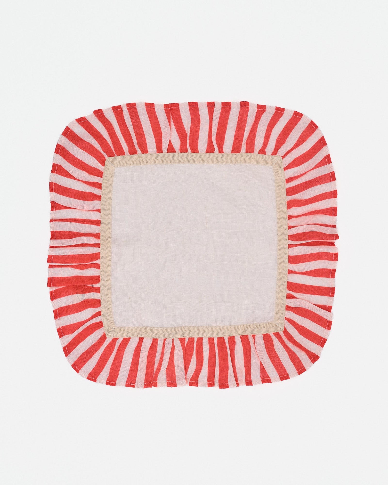 Cherry Red Candy Stripe - Set of 2 Napkins