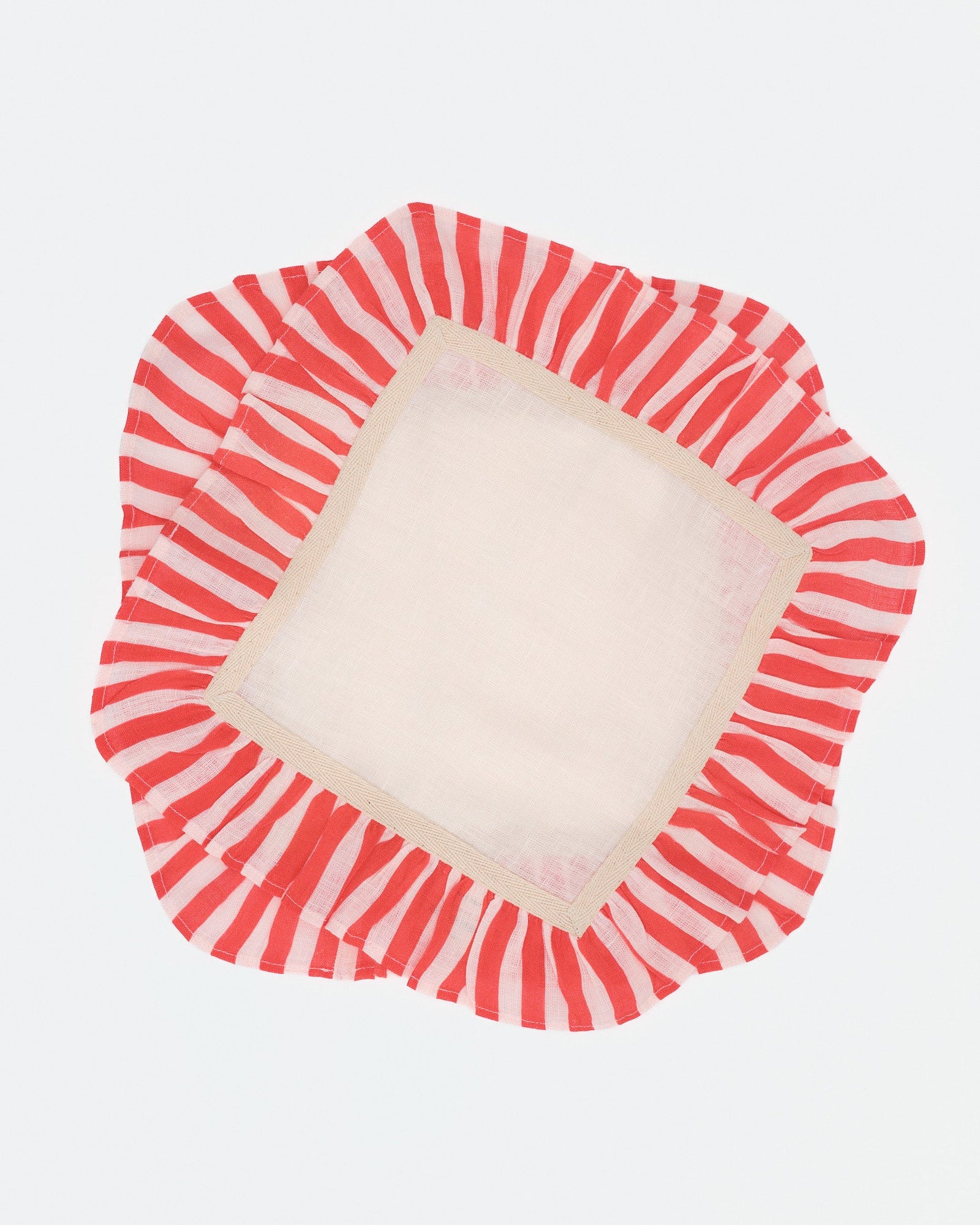 Cherry Red Candy Stripe - Set of 2 Napkins