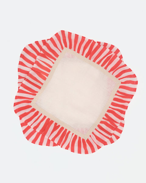 Cherry Red Candy Stripe - Set of 2 Napkins