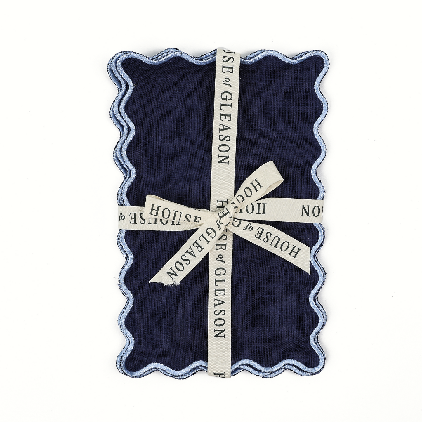 The Vivienne Rectangle Cocktail Napkins - Navy