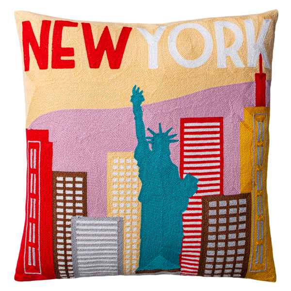 New York - Needlepoint Travel Inspired Pillow