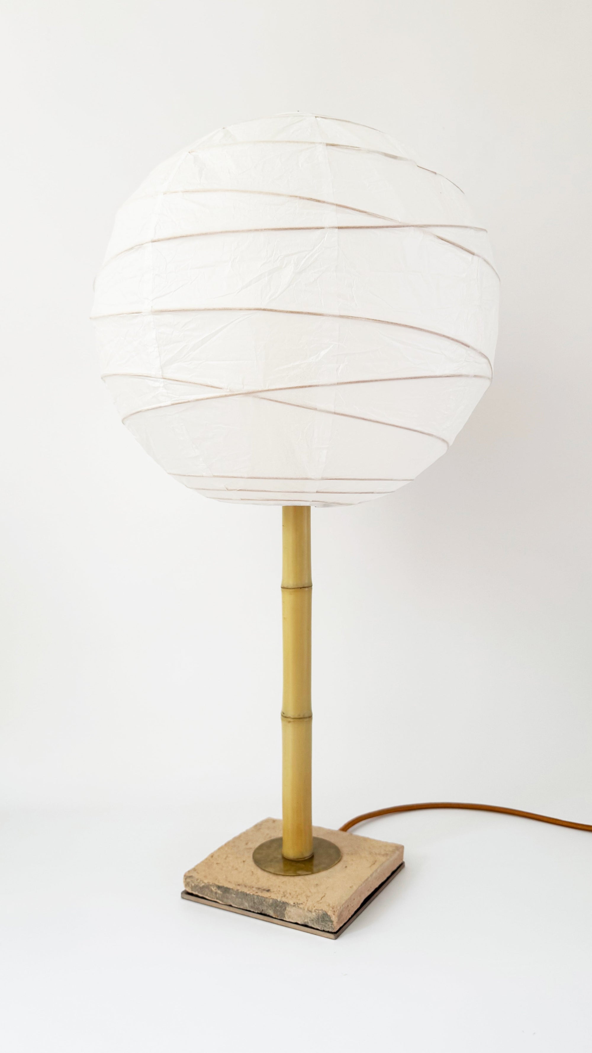 Terracotta and Bamboo Lollipop Table Lamp