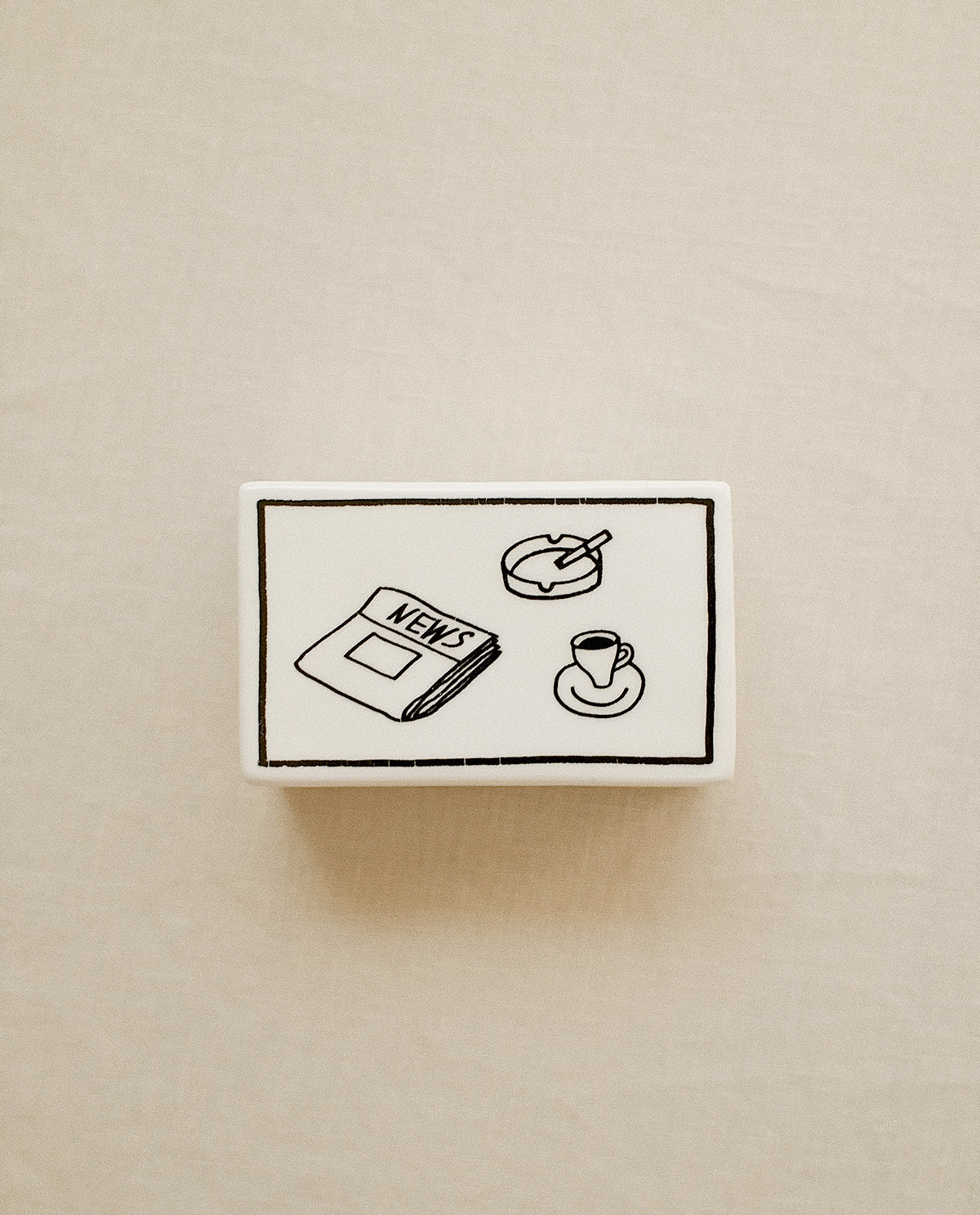 ‘News’ Ceramic Matchbox