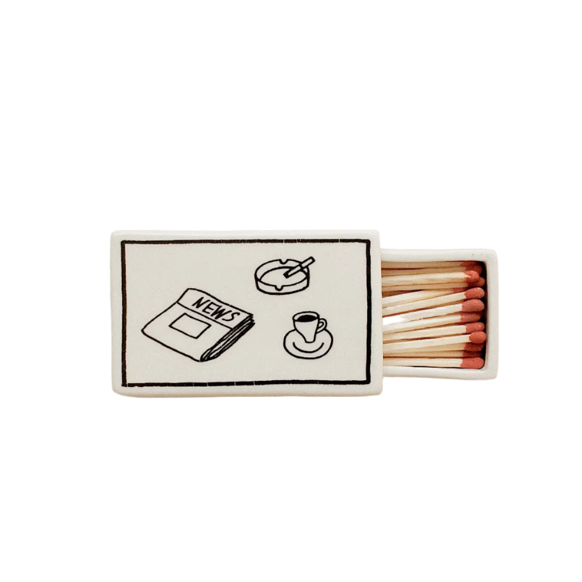 ‘News’ Ceramic Matchbox
