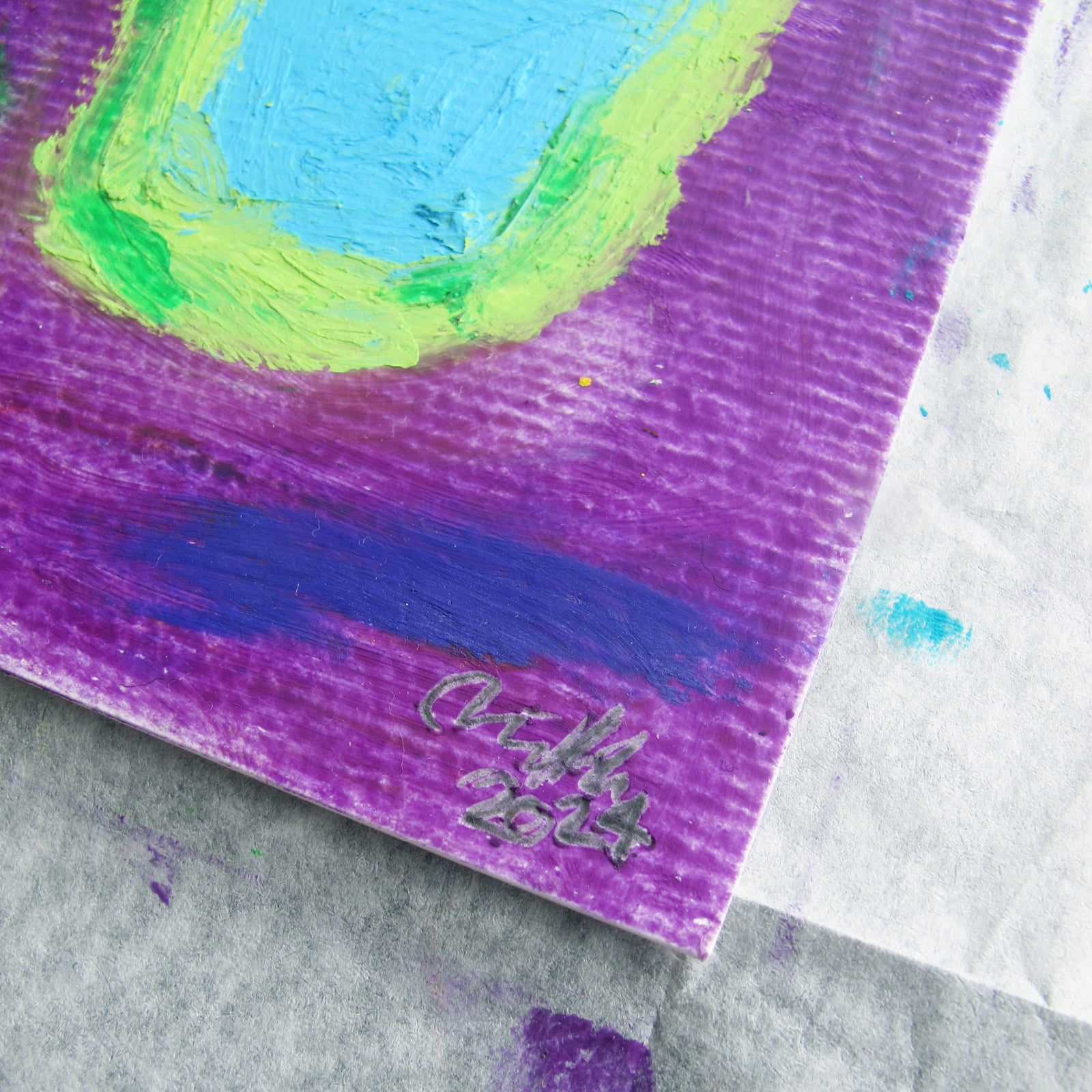 Summer And Wine Original Oil Pastel Artwork