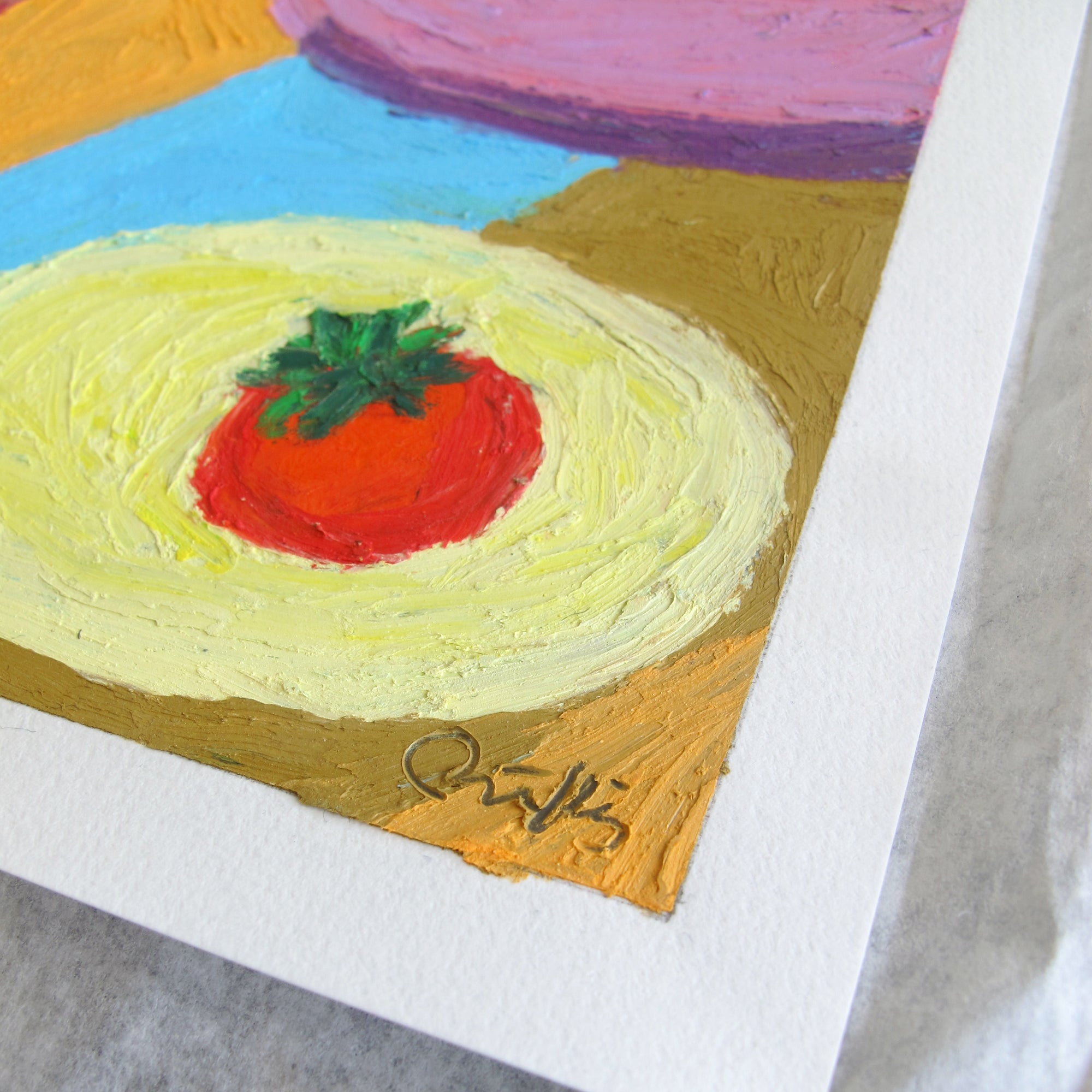 Table And Summer Light Original Oil Pastel Artwork
