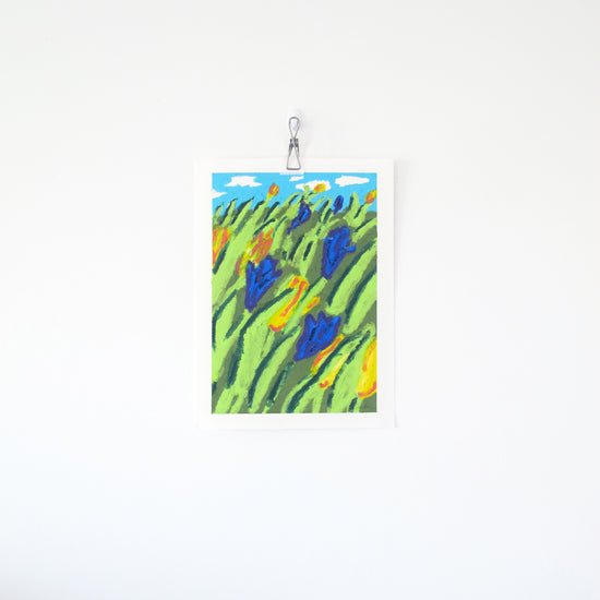 Wind Through Field Original Oil Pastel Artwork