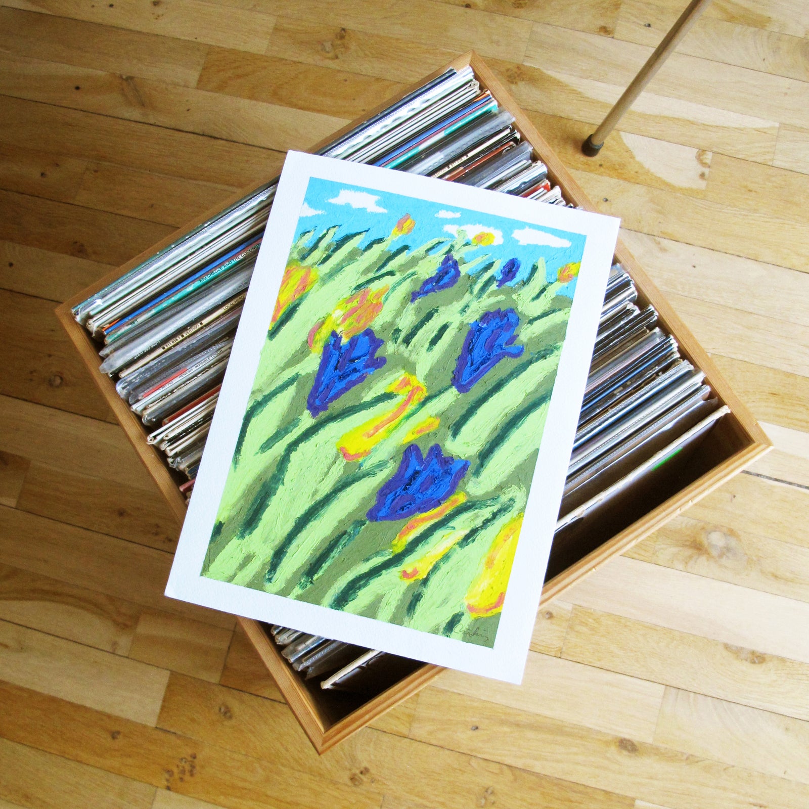 Wind Through Field Original Oil Pastel Artwork