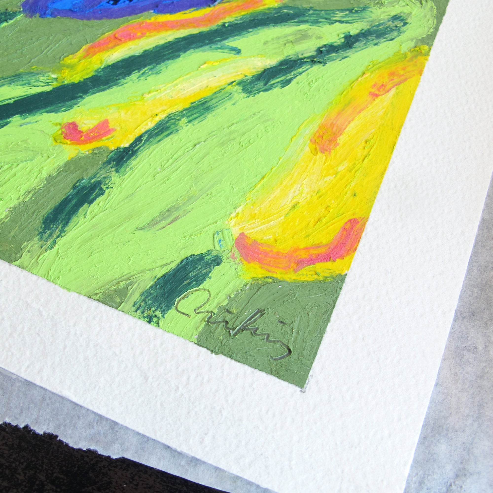 Wind Through Field Original Oil Pastel Artwork