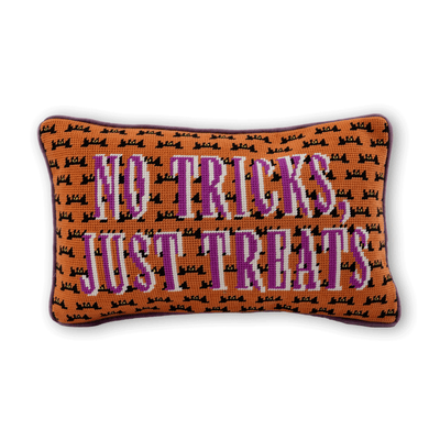 No Tricks Needlepoint Pillow - Furbish Studio