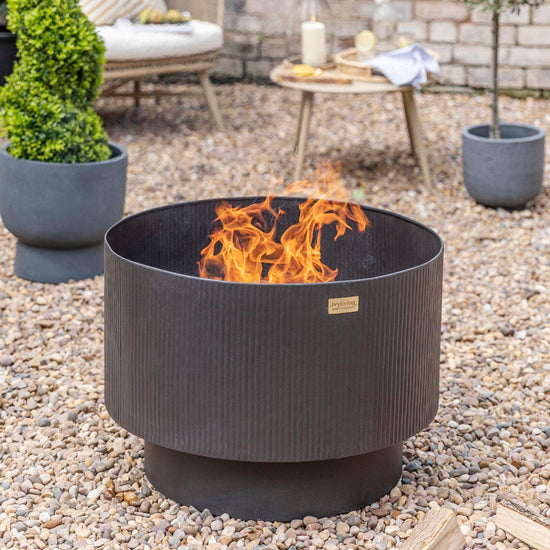 Outdoor Detroit Fire Pit in Matte Black Small