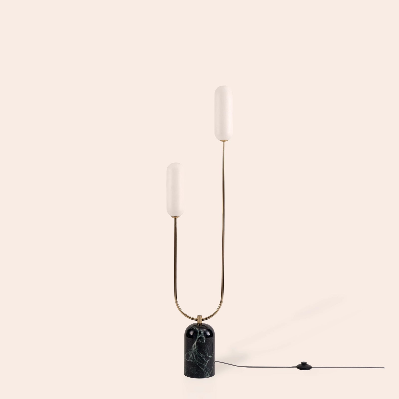 Olive green marble curve floor lamp