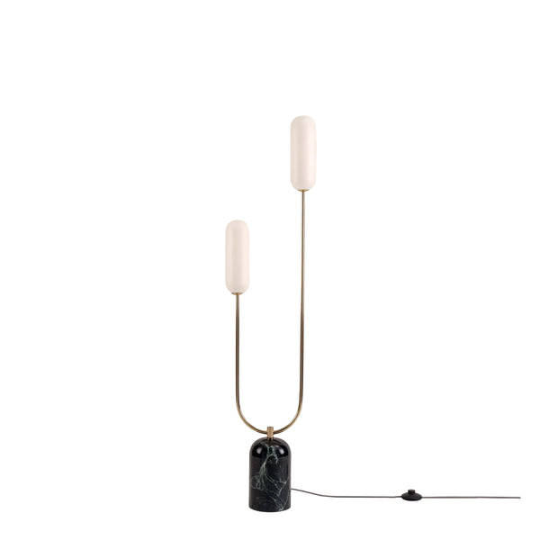 Olive Green Marble Curve Floor Lamp
