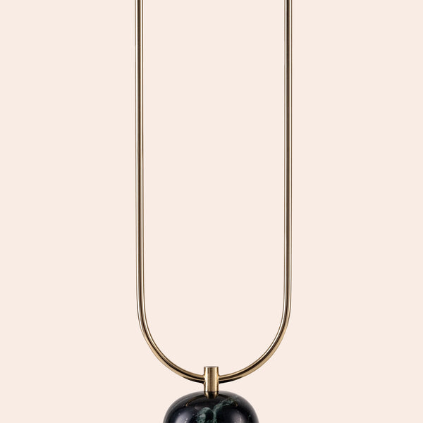 Olive Green Marble Curve Floor Lamp