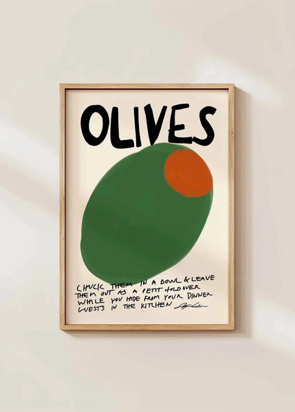 original olives poster dining room wall art, contemporary kitchen wall art