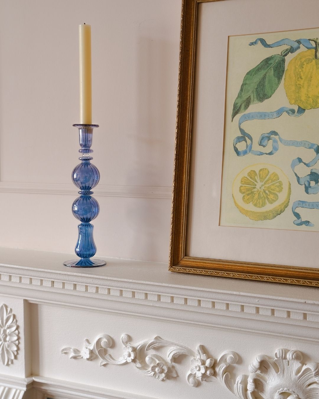 Ombo Glass Candle Holder - Blue