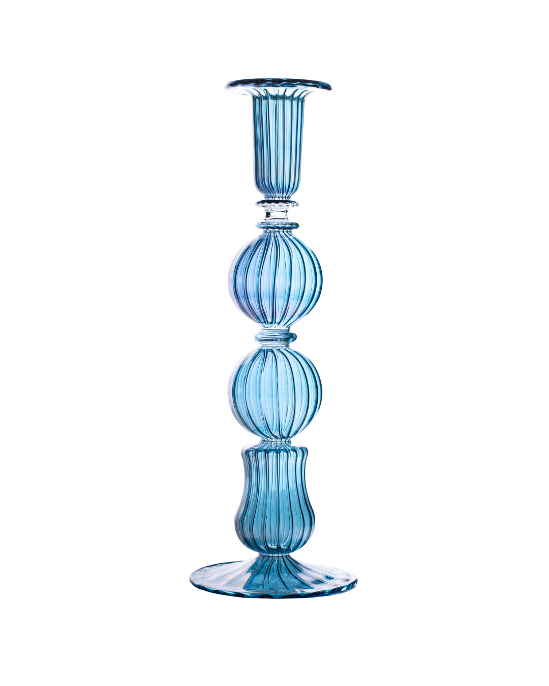 Ombo Glass Candle Holder - Blue