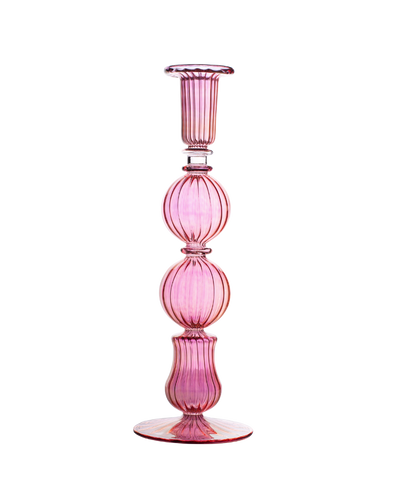 Ombo Glass Candle Holder Pink Candlestick Issy Granger