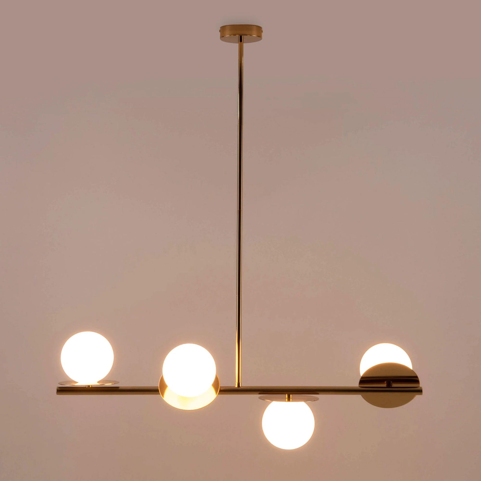 Brass opal disc ceiling light
