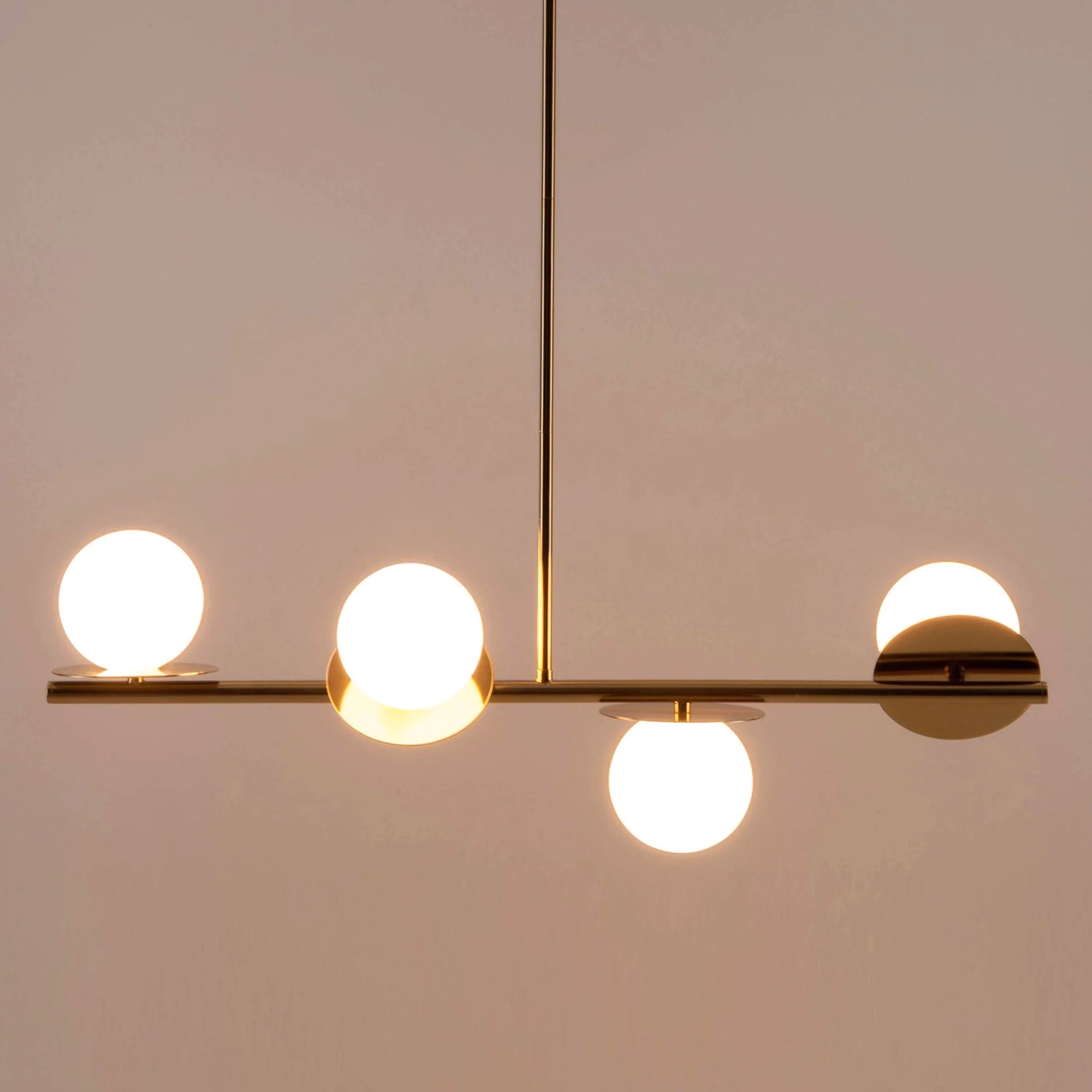Brass opal disc ceiling light