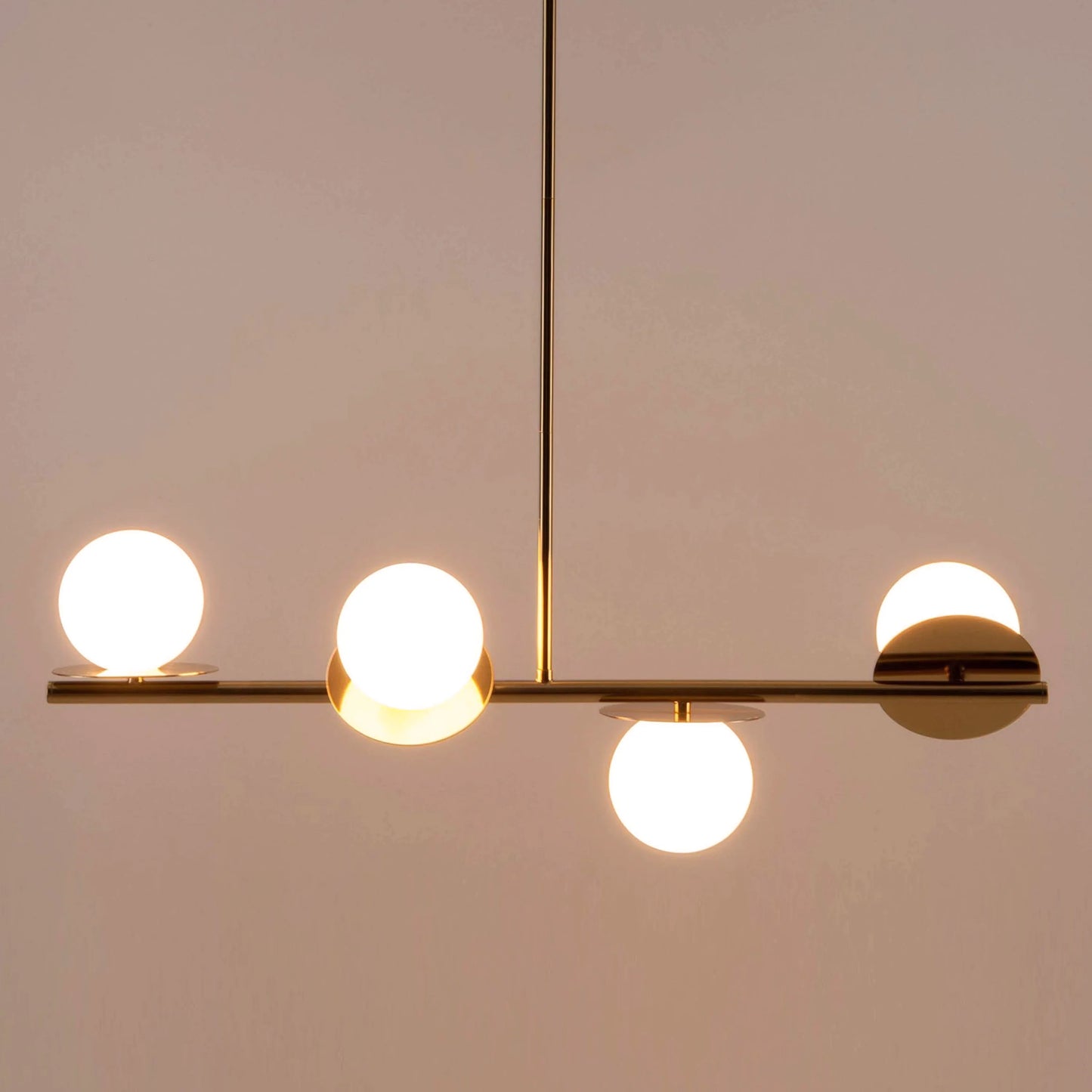 Brass opal disc ceiling light