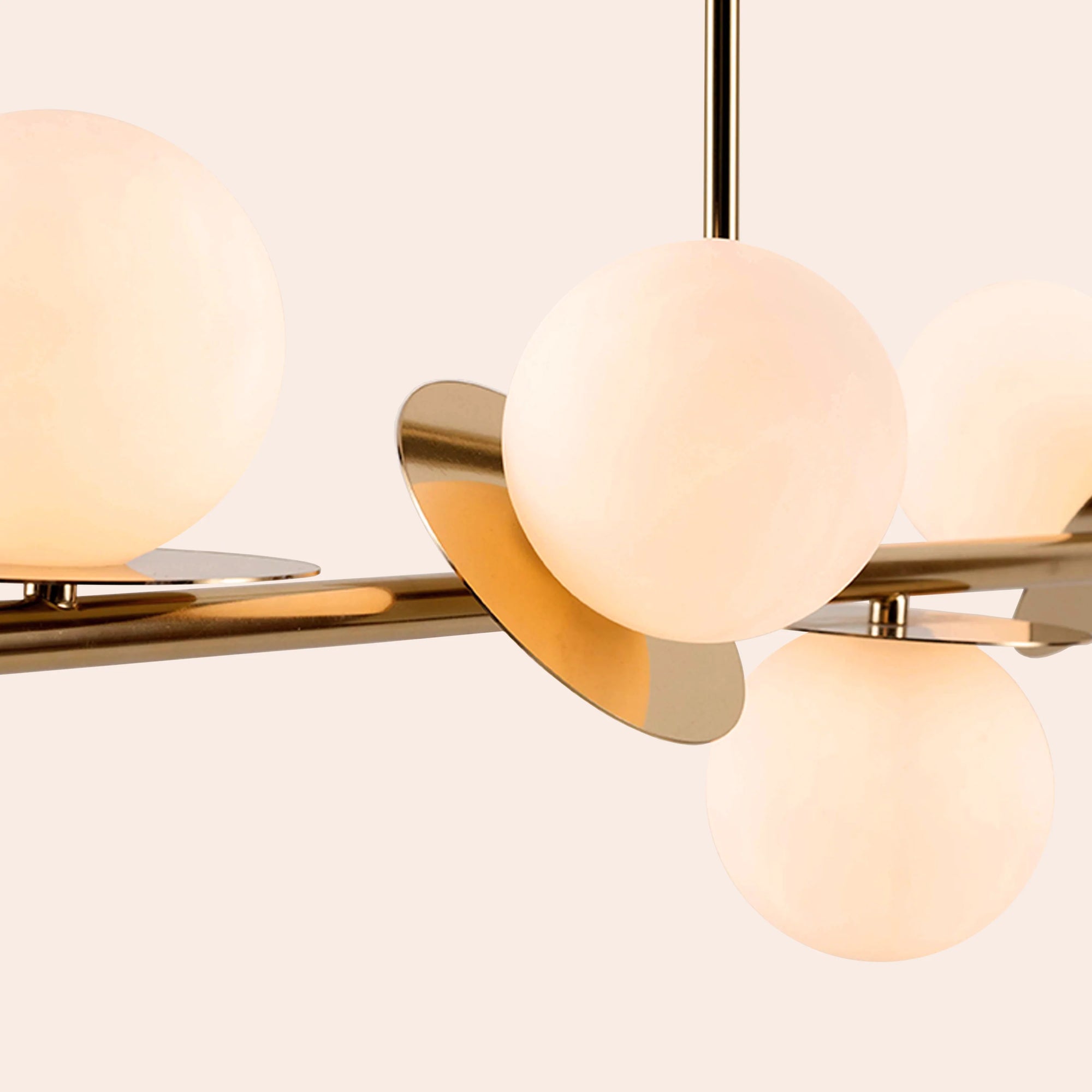 Brass opal disc ceiling light