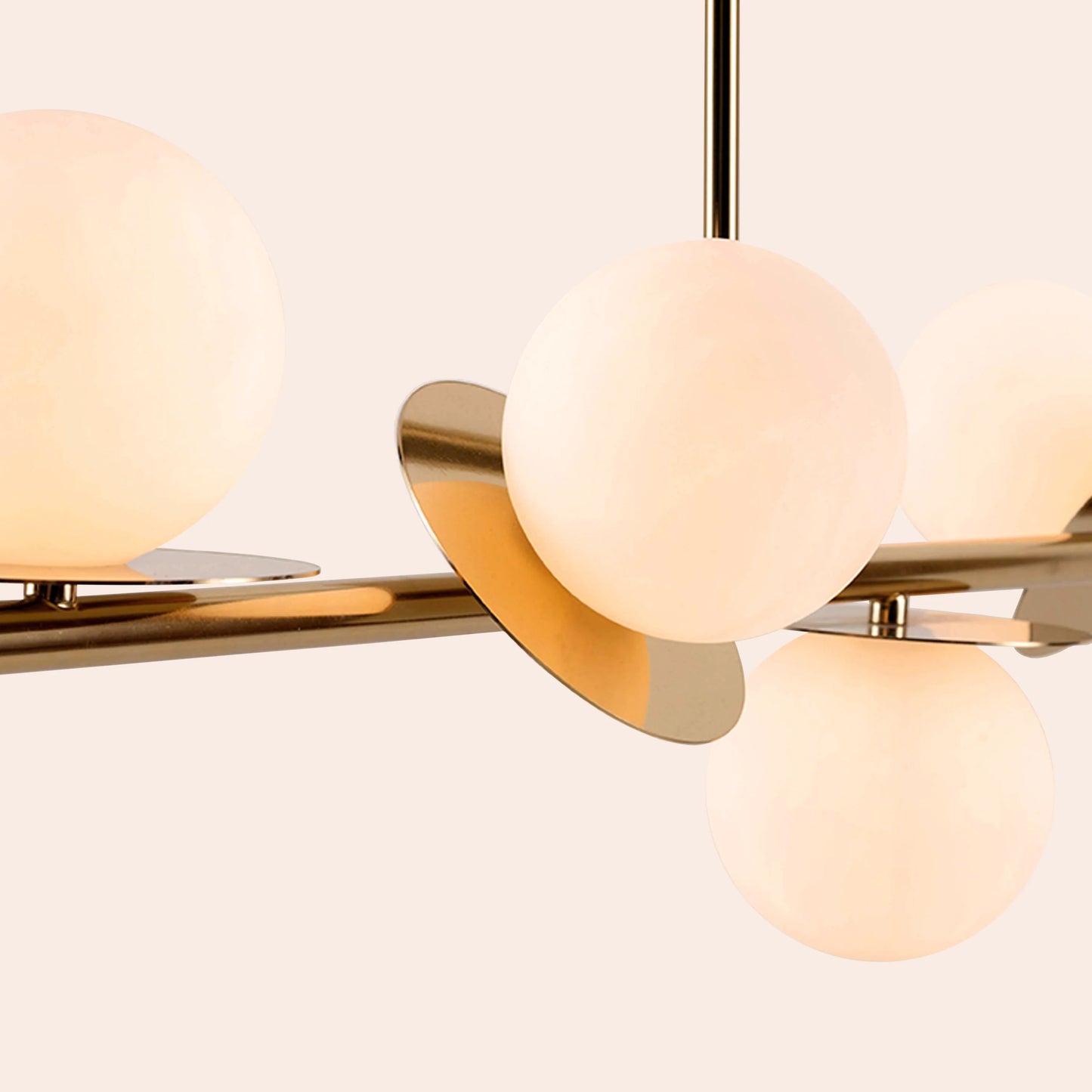 Brass opal disc ceiling light