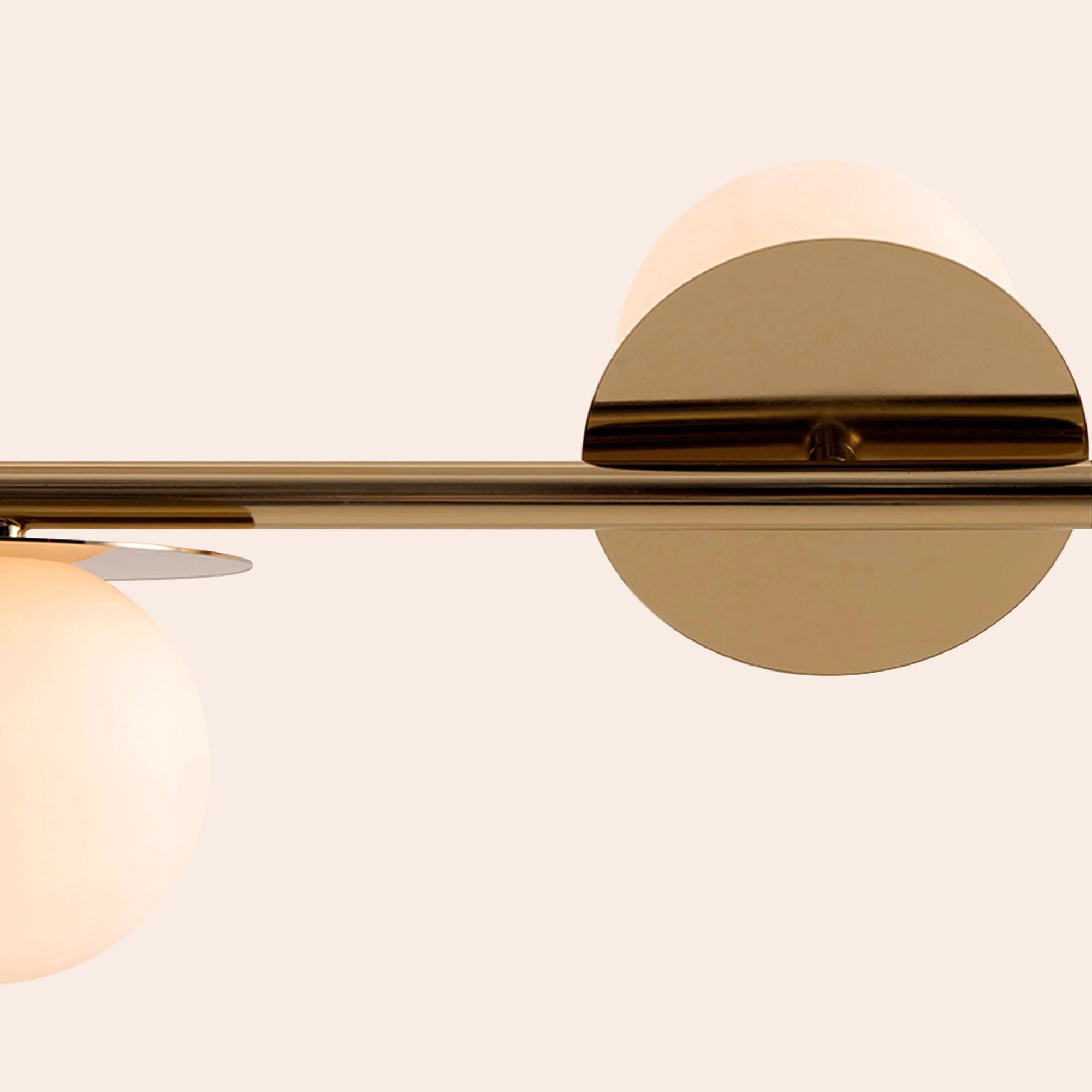 Brass opal disc ceiling light