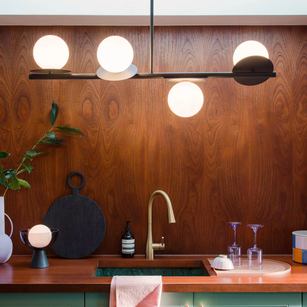 Brass opal disc ceiling light