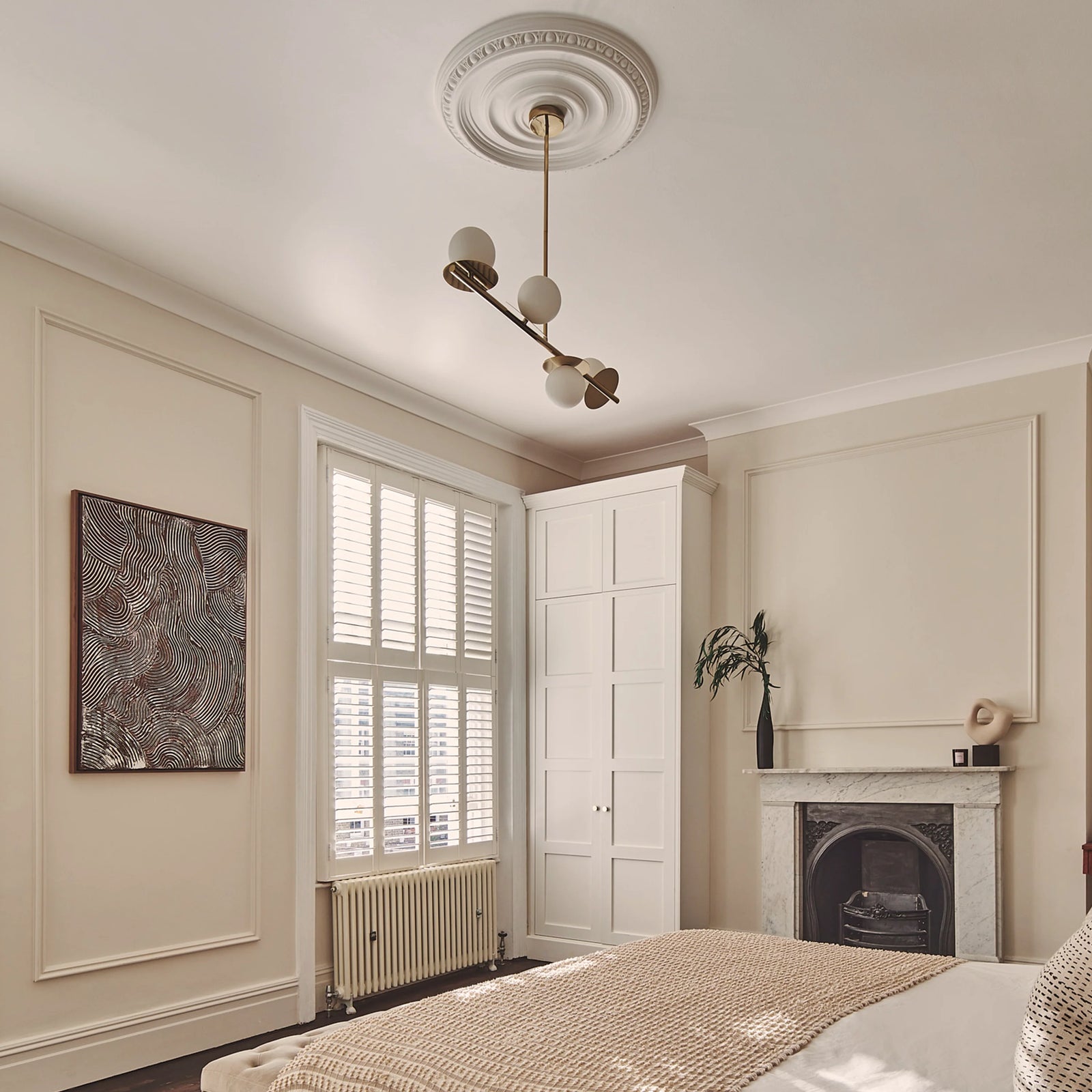 Brass opal disc ceiling light