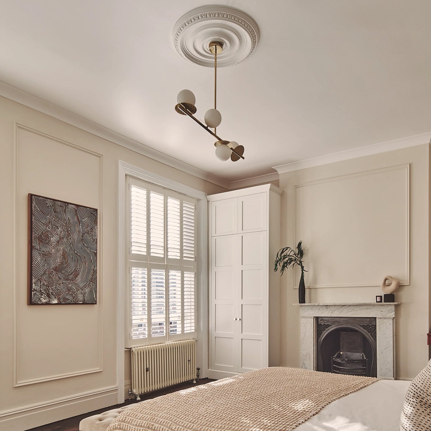Brass opal disc ceiling light