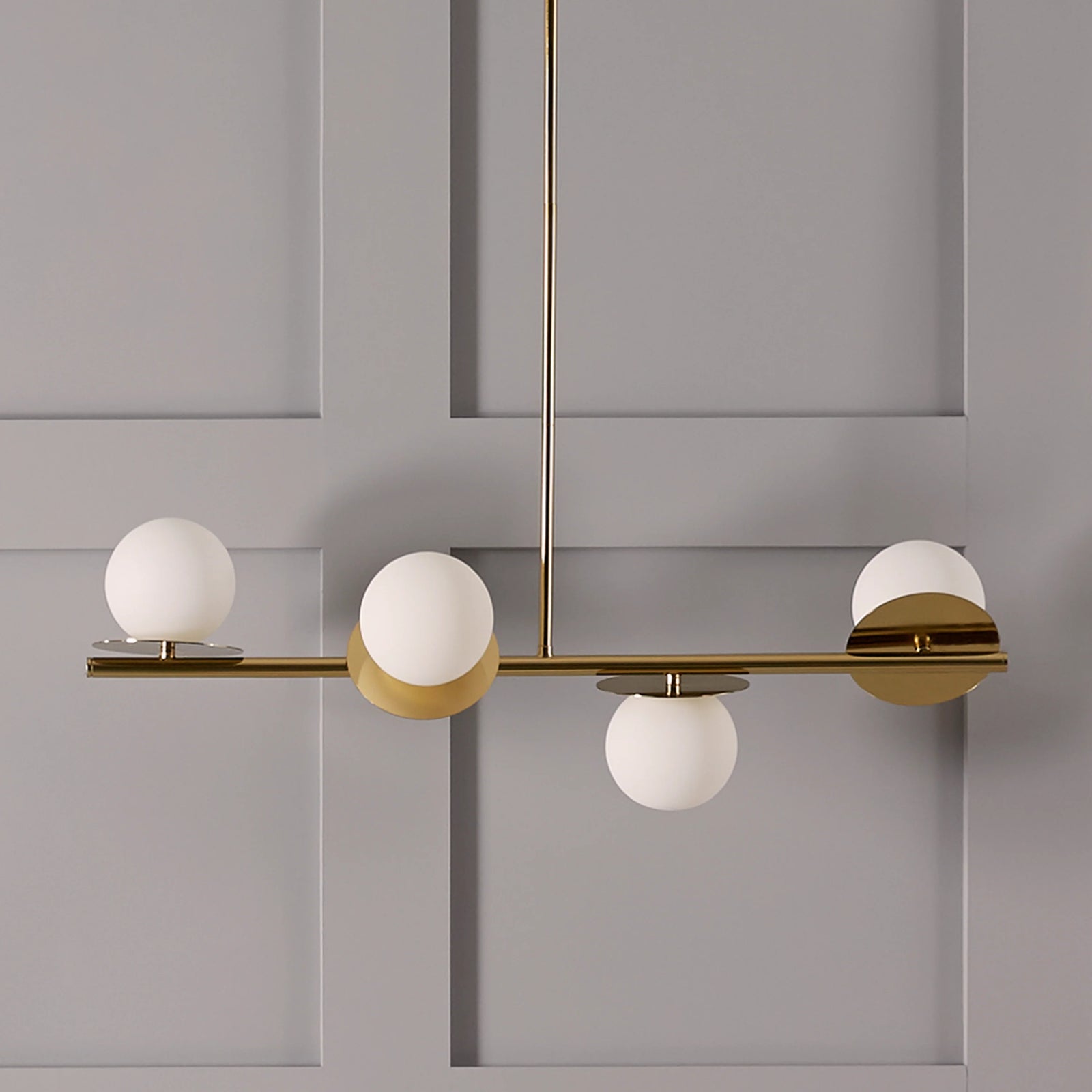 Brass opal disc ceiling light