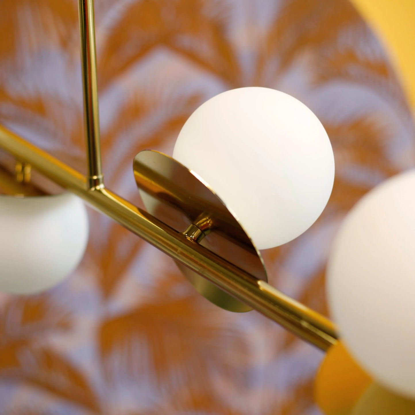 Brass opal disc ceiling light