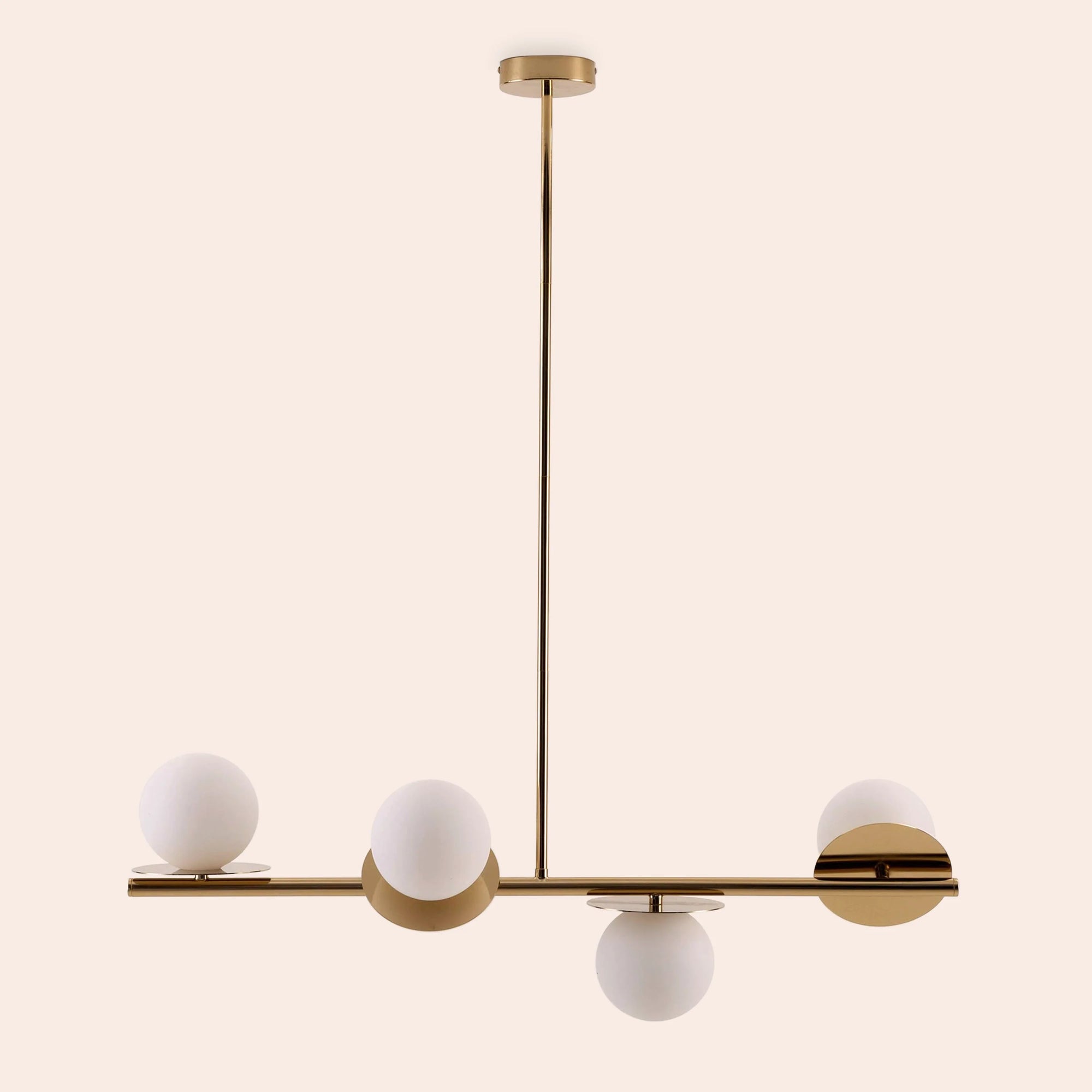 Brass opal disc ceiling light