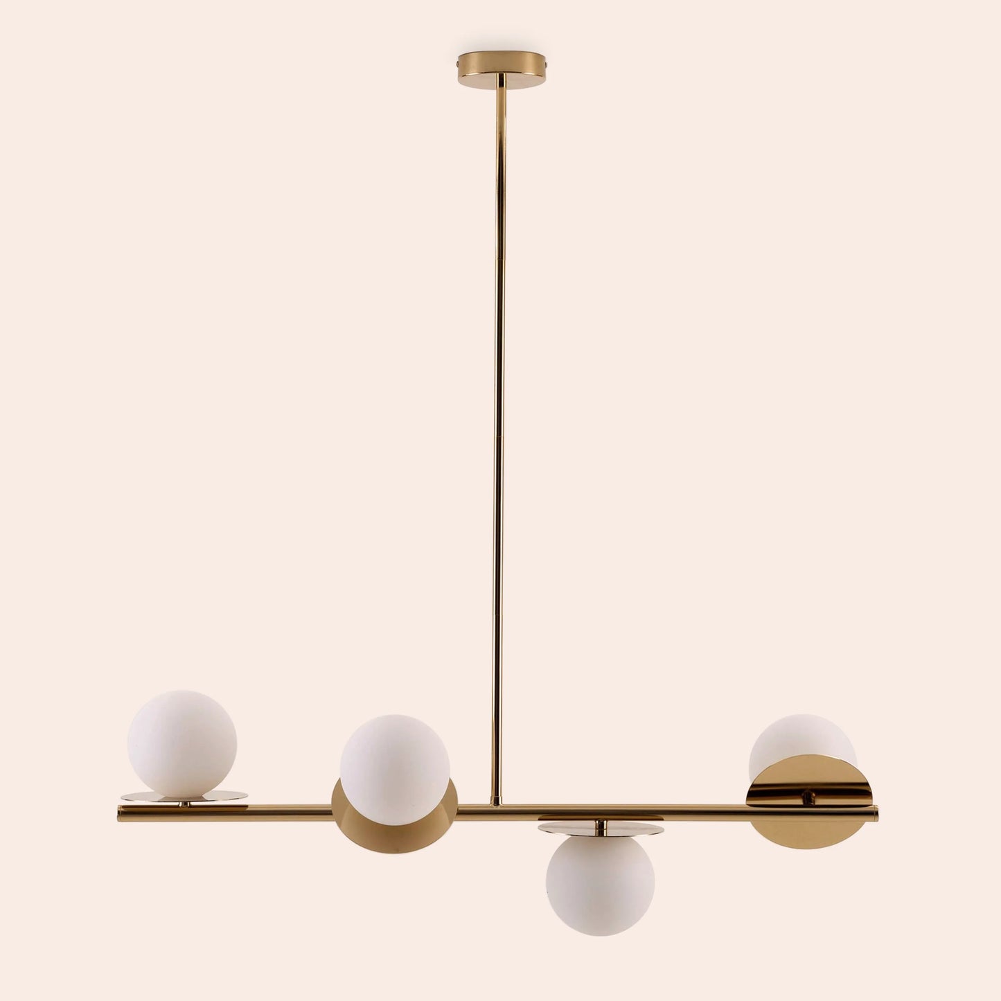 Brass opal disc ceiling light