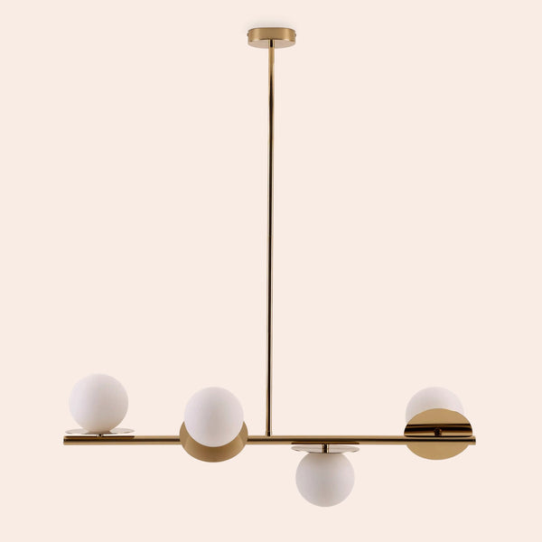Brass opal disc ceiling light