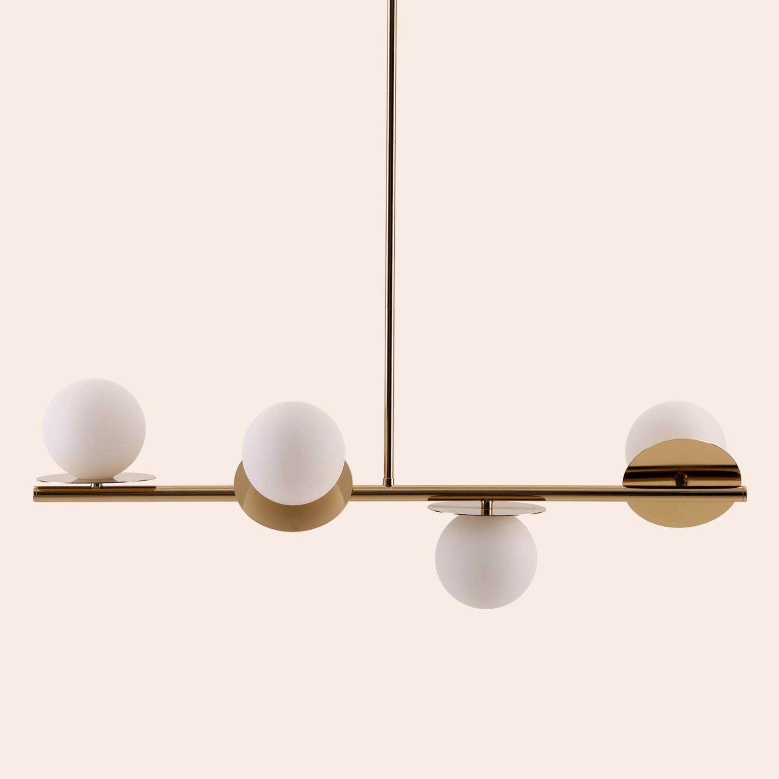 Brass opal disc ceiling light