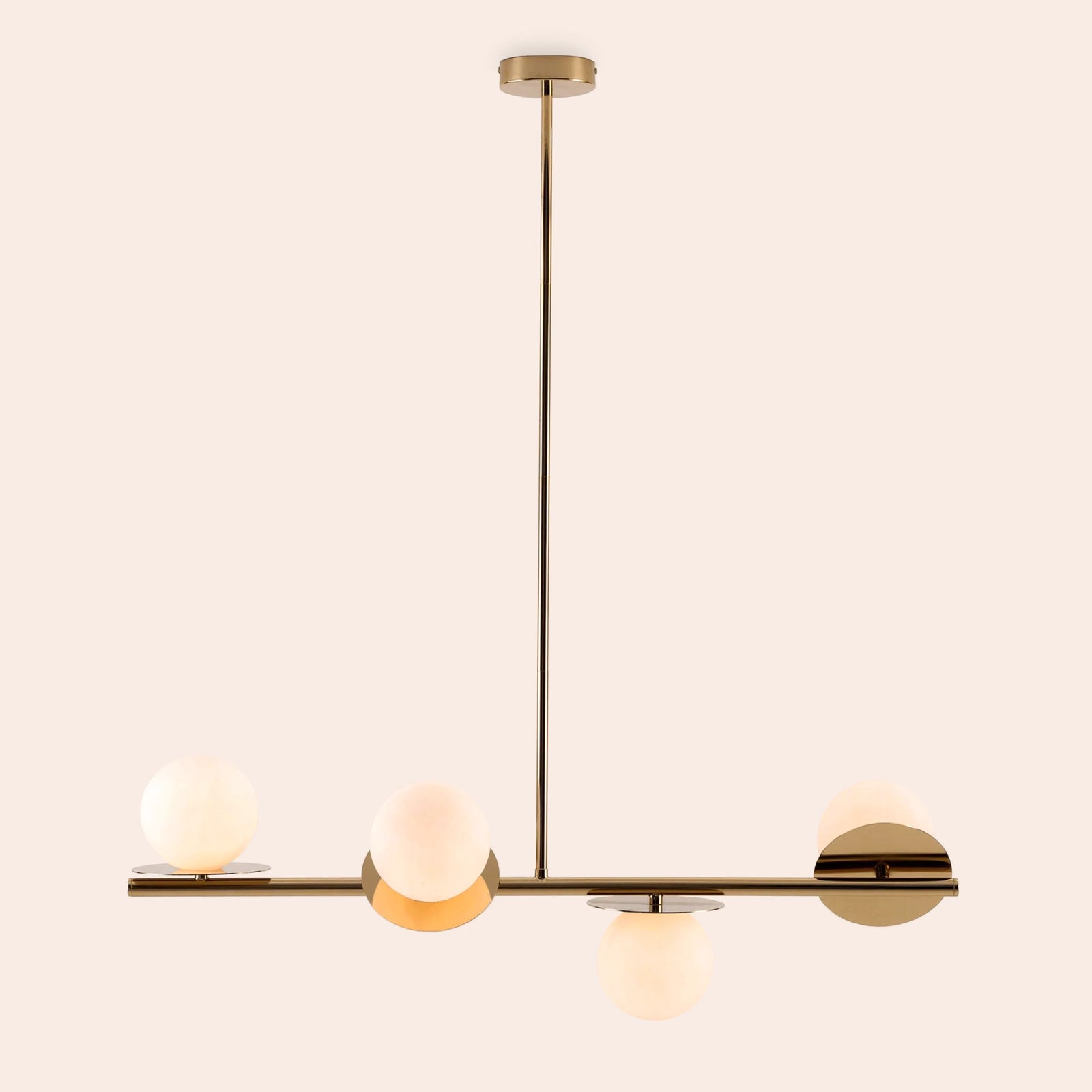 Brass opal disc ceiling light
