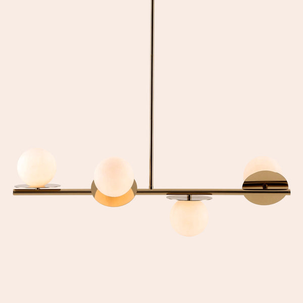 Brass opal disc ceiling light