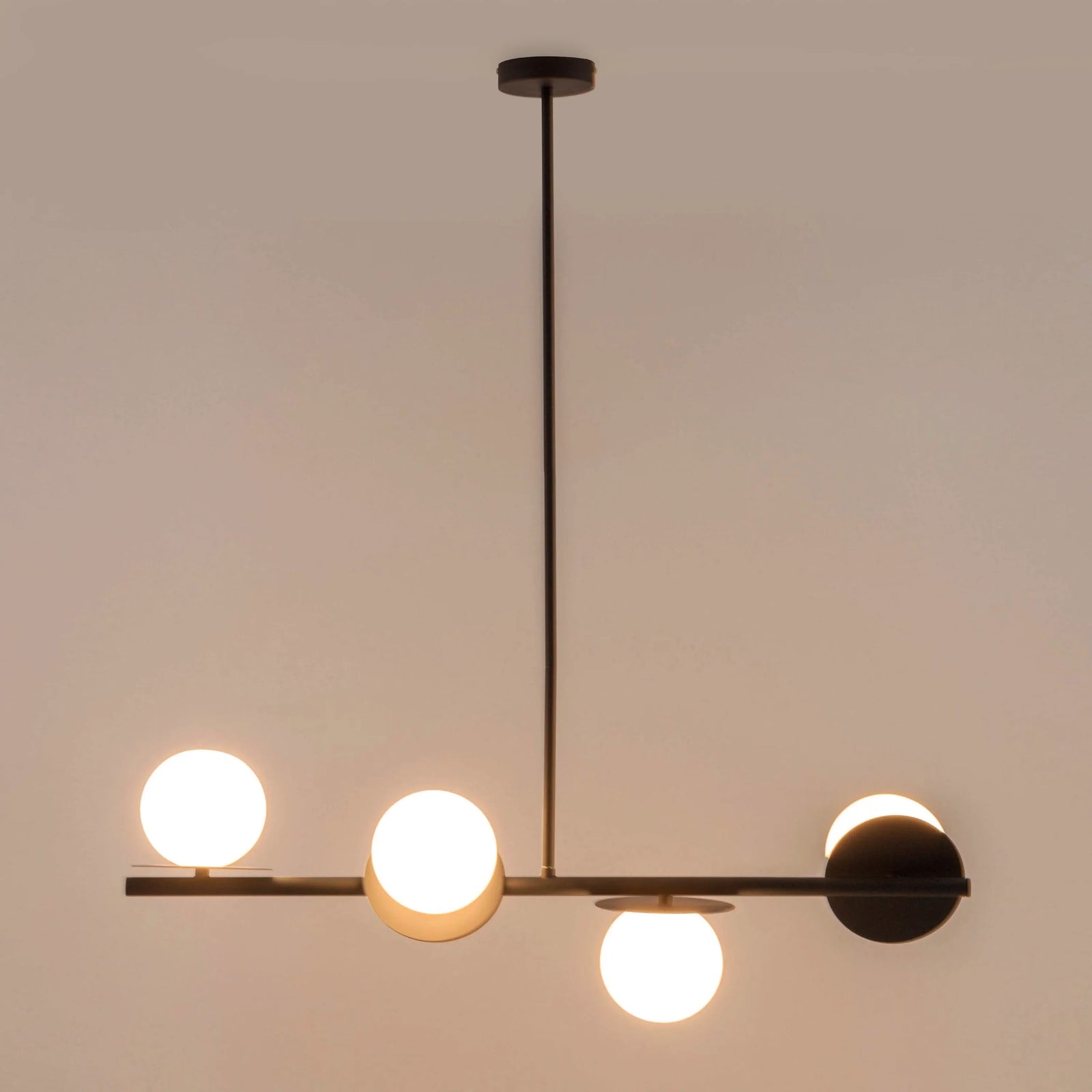 Charcoal grey opal disk ceiling light