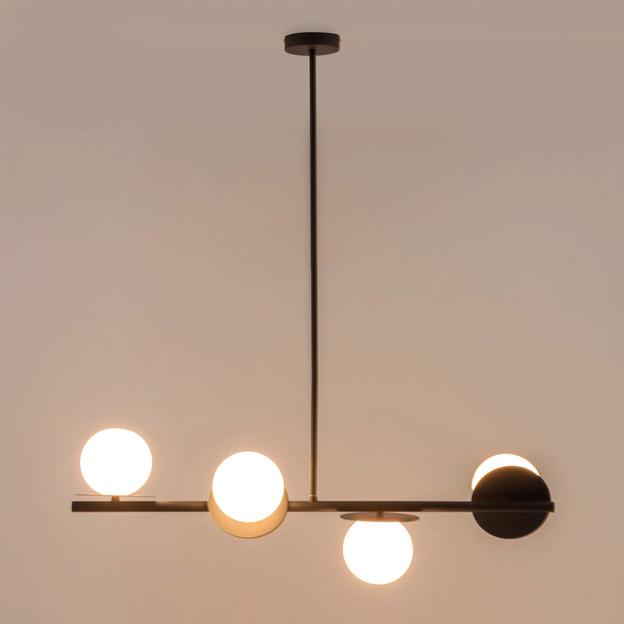 Charcoal grey opal disk ceiling light