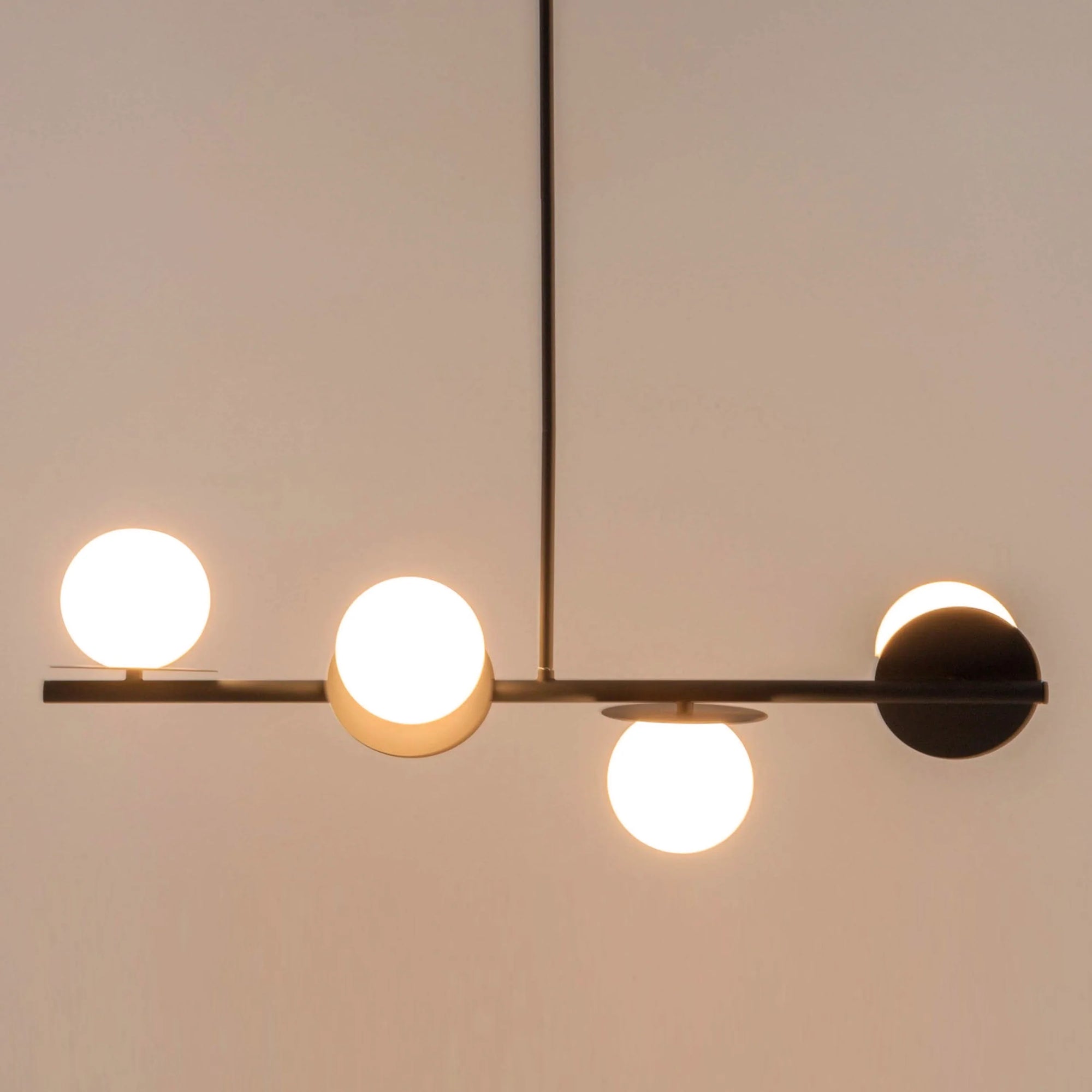 Charcoal grey opal disk ceiling light